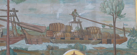 Schiffszug auf dem Inn &ndash; Abb. in Neubeuern (Foto A. Prock)